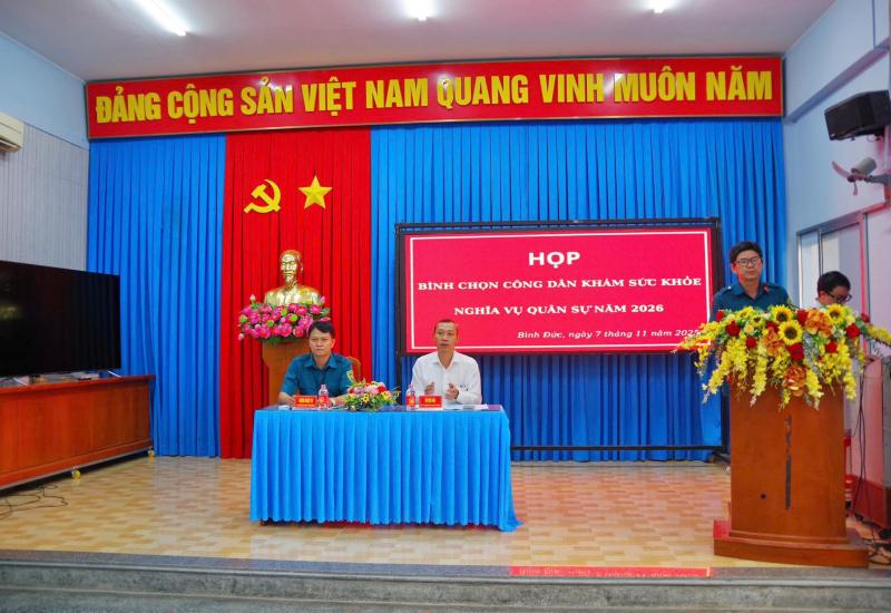 PHƯỜNG BÌNH ĐỨC BÌNH CHỌN CÔNG DÂN KHÁM SỨC KHỎE NGHĨA VỤ QUÂN SỰ NĂM 2026 