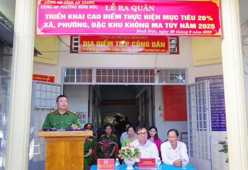 BÌNH ĐỨC - LỄ RA QUÂN TRIỂN KHAI CAO ĐIỂM THỰC HIỆN MỤC TIÊU “20% XÃ, PHƯỜNG, ĐẶC KHU KHÔNG MA TÚY NĂM 2025”