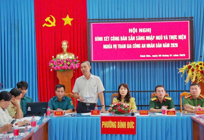 PHƯỜNG BÌNH ĐỨC TỔ CHỨC BÌNH XÉT CÔNG DÂN SẴN SÀNG NHẬP NGŨ NĂM 2026